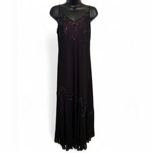 Xscape by Joanna Chen black and purple beaded gown- Size 12